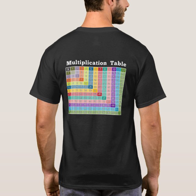 T-shirt Tableau de multiplication pour les enseignants et  (Dos)