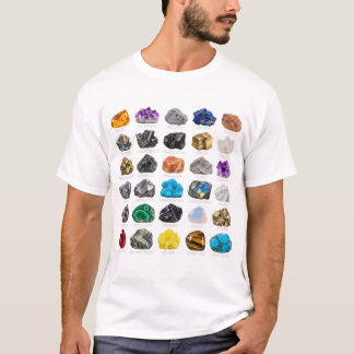 T-shirt Tableau de pierres précieuses Géologie Étude minér
