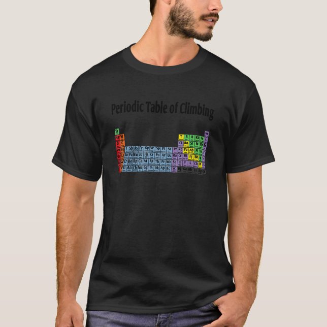 T-shirt Tableau Périodique De L'Escalade Bouldering Rock C (Devant)