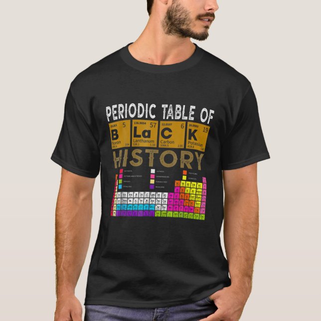 T-shirt Tableau Périodique De L'Histoire Noire, Afro-Améri (Devant)