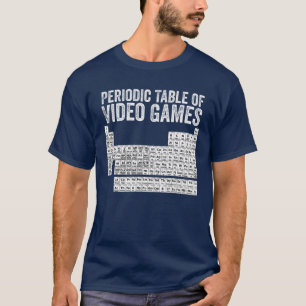 T-shirt Tableau Périodique Des Jeux Vidéo Cool Gamers Elém