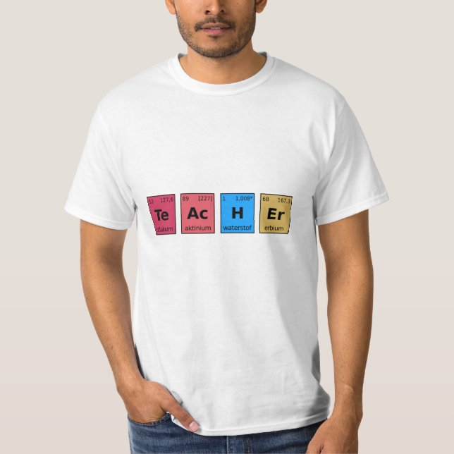 T-shirt Tableau périodique pour enseignants (Devant)