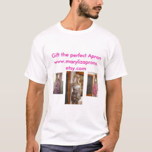 T-shirt Tablier floral étincelant 001, brun de cru, rouge