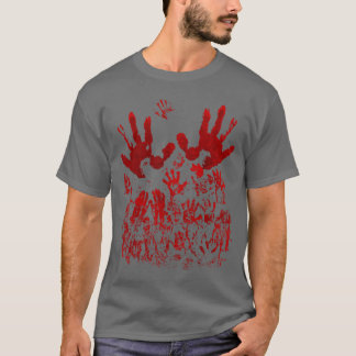 T-shirt Tache de sang Empreinte de main sanglante Horreur 