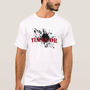 T-shirt Tache d'huile de pochoir de noir de pétrole du