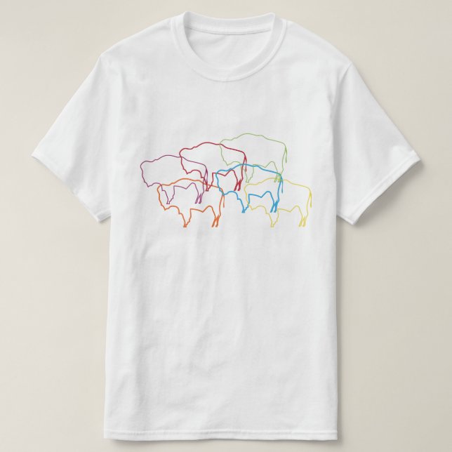 T-shirt tache floue de fierté de bison du Wyoming (Design devant)