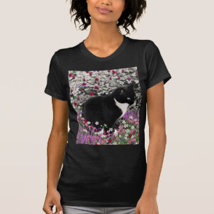 T-shirt Taches de rousseur en fleurs II - chat de smoking