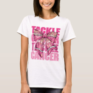 T-shirt Tackle Cancer Rose Football Bow Coquette Sports