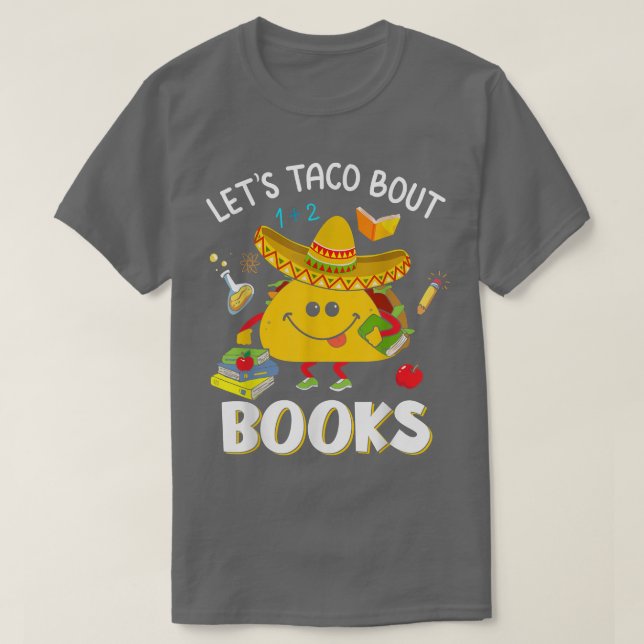 T-shirt Taco 'Bout Books - Livre Lover Cinco De Mayo (Design devant)