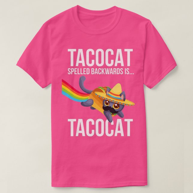 T-shirt Taco Chat épelé à l'envers Palindrome - Chat drôle (Design devant)