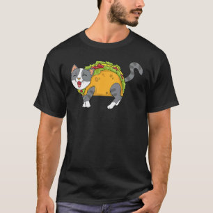 T-shirt Taco Chat Mexicaine Nourriture Hommes Femme Jeune