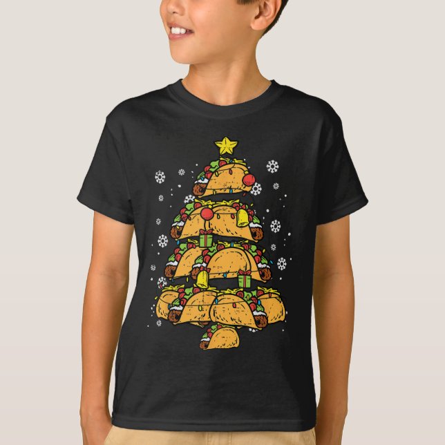 T-shirt Taco Christmas Tree Xmas Mexican Food  (Devant)