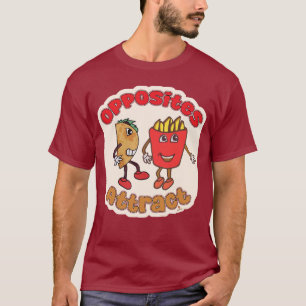 T-shirt Taco Fry Opposites Attirer Drôle Caricature Alimen
