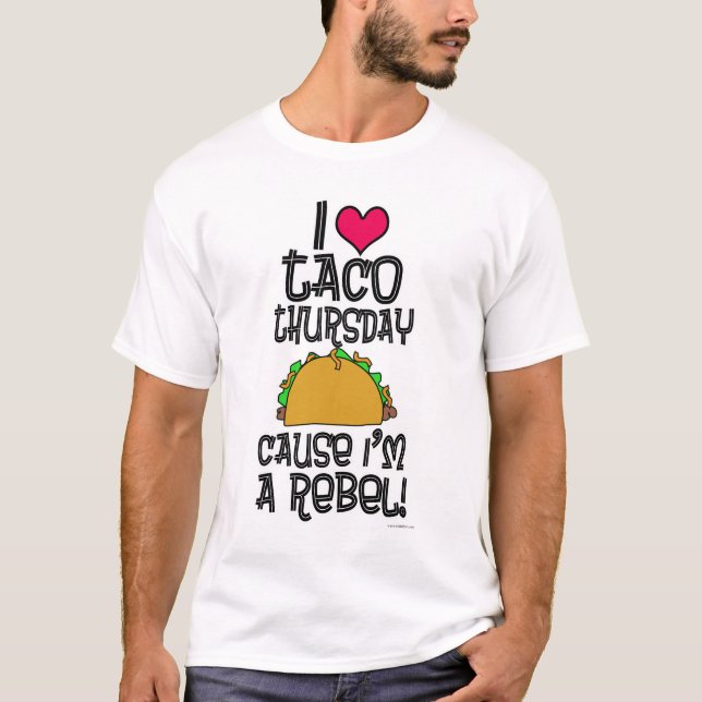 T-shirt Taco officiel Jeudi drôle slogan de nourriture (Devant)