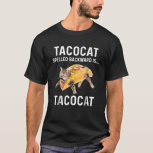 T-shirt Tacocat Écrit En Arrière Est Tacocat Love Chat Et