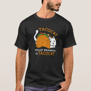 T-shirt Tacocat Épelé à l'Envers Est Tacocat Chat