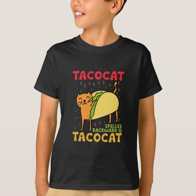 T-shirt Tacocat épelé à l'envers Tacos Chats Cinco De Mayo (Devant)