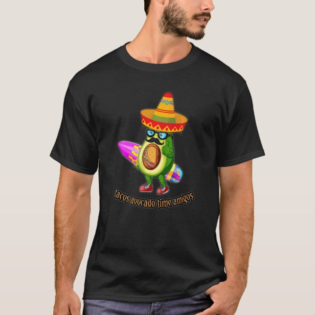 T-shirt Tacos avocat heure amigos été soleil soleil ski s (Devant)