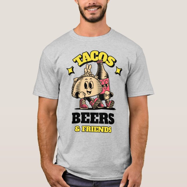 T-shirt Tacos, bières et amis (Devant)