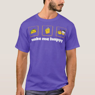 T-shirt Tacos Livres et Café Me rendre heureux style Kawai