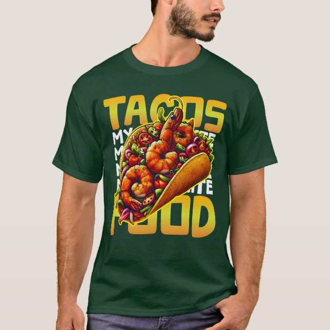 T-shirt tacos ma nourriture préférée (Devant)
