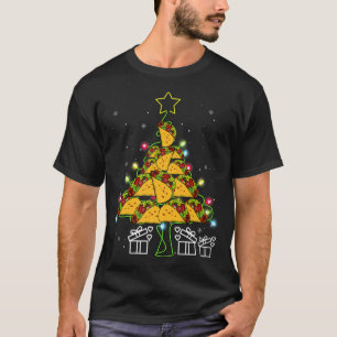 T-shirt Tacos Noël Arbre Lumières Dirigées Mignons Noël Me