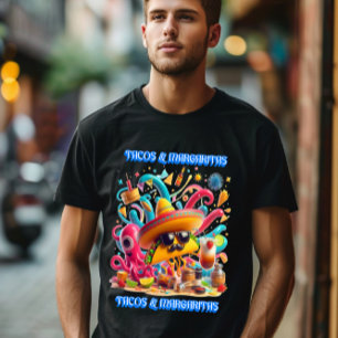 T-shirt tacos Sombrero et lunettes de soleil et margaritas