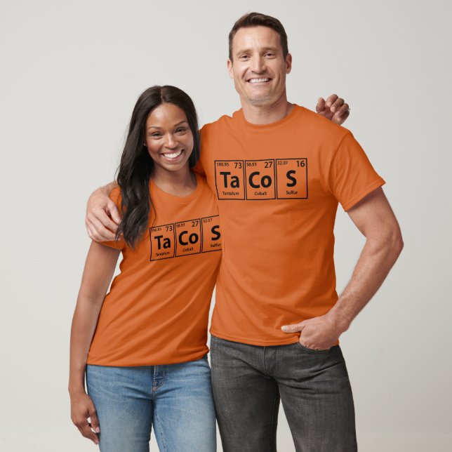 T-shirt Tacos (Ta-Co-S) Éléments Périodiques Orthographe (Unisexe)