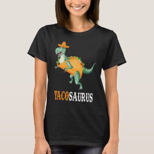 T-shirt Tacosaurus Rex Dinosaur Cinco De Mayo Somb Mexicai