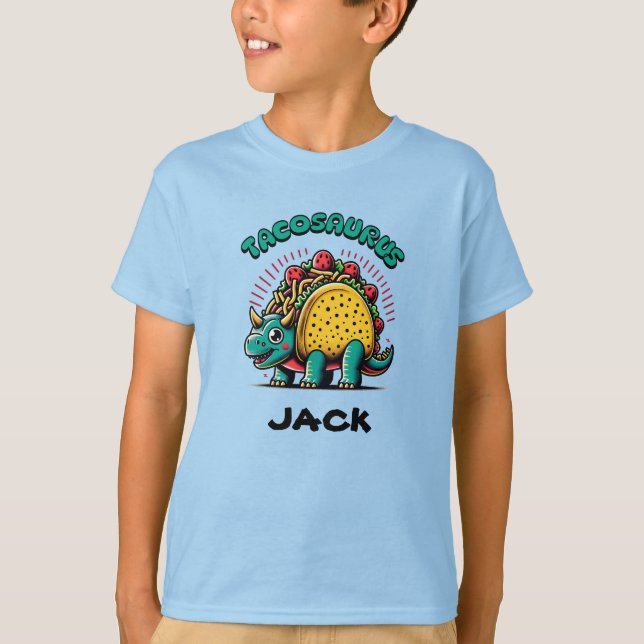 T-shirt Tacosaurus Triceratops Funny Cartoon (Devant)