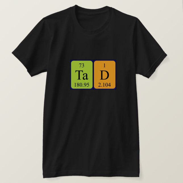 T-shirt Tad nom de table périodique (Design devant)