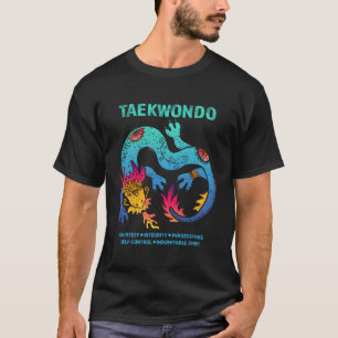 T-shirt Taekwondo 5 Tenets Dragon Coloré Tae Kwon Do Mia
