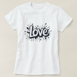 T-shirt Tag d'amour monochrome
