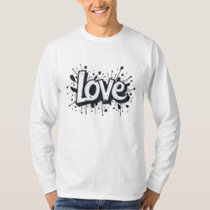 T-shirt Tag d'amour monochrome
