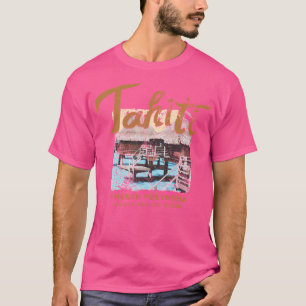 T-shirt Tahiti au-dessus du bungalow polynésien français