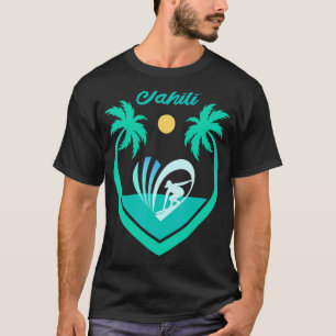 T-shirt Tahiti Pacific Sea Surf Palm Tree Polynésie Sur