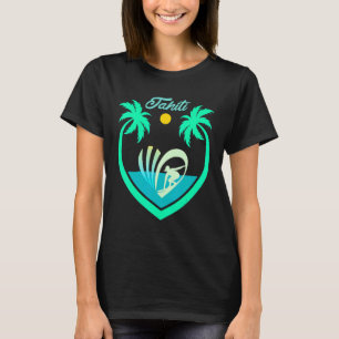 T-shirt Tahiti Surf Sun Palms Polynésie Pacifique Mer Sur