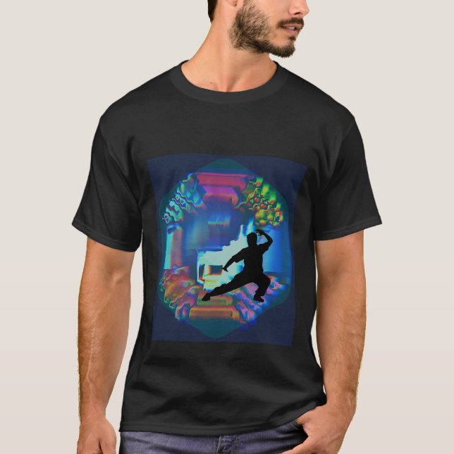 T-shirt Tai Chi avec Yin Yang Design Abstrait (Devant)