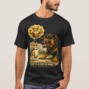 T-shirt Taille Chihuahua est un état d'esprit Chien drôle