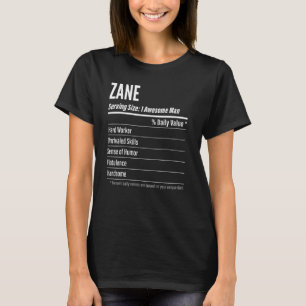 T-shirt Taille de portion Zane Nutrition Étiquette Calorie