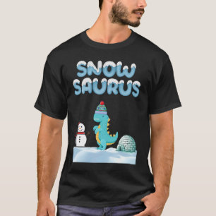 T-shirt Taille du dinosaure de neige comparaison bonhomme 