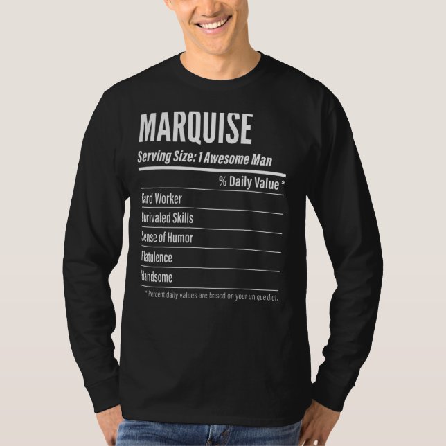 T-shirt Taille du service Marquise Nutrition Étiquette Cal (Devant)