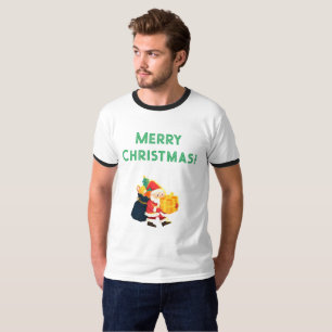 T-shirt Taille XL adulte Noël Vœux Imprimé Ringer Nice