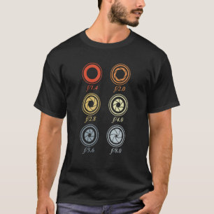 T-shirt Tailles d'ouverture Photographe Paramètres d'iris
