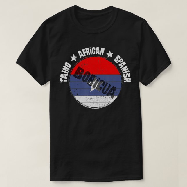 T-shirt Taino Africain Espagnol Boricua Patrimoine Hispani (Design devant)
