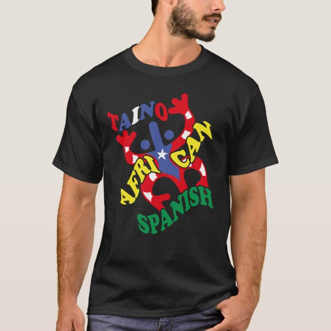 T-shirt Taino Africain espagnol Porto Rico Racines Puerto (Devant)