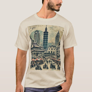 T-shirt Taipei Taïwan en détresse Grunge