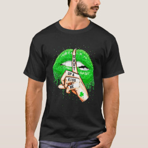 T-shirt Tais-Toi Et Embrasse-Moi Green Lips Shamrock irlan