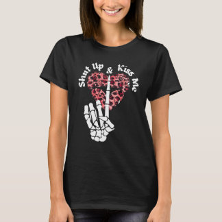 T-shirt Tais-toi et m'embrasse Drôle Distressé D de Valent