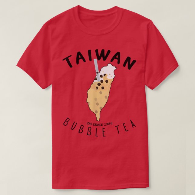 T-shirt Taïwan Buble Thé Drôle Bubble Thé Taïwan Carte BOB (Design devant)
